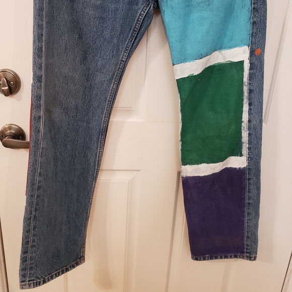Levi's 505 custom painted size 32×30 - Picture 2 of 14